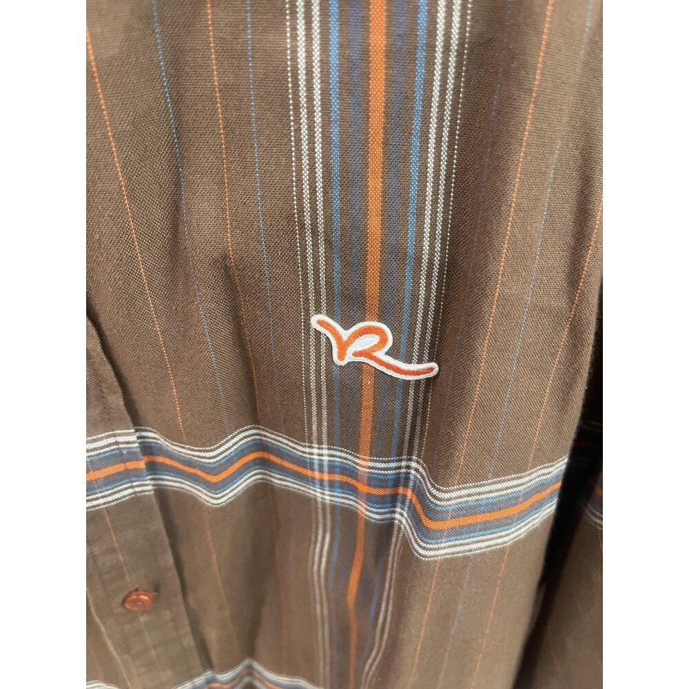 Rocawear Shirt Mens XL Brown Plaid Button‎ Front Short Sleeve Casual Streetwear - Picture 3 of 9